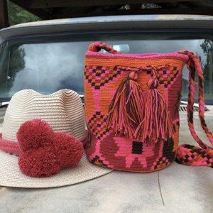 Colombia Wayuu Bucket Bag Drawstring Crossbody Tote